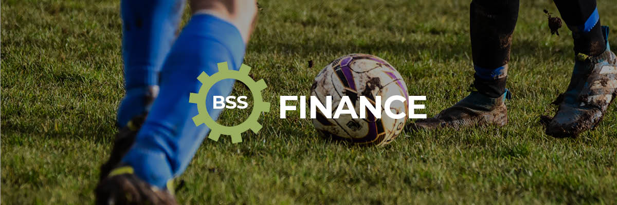 Finance header with football